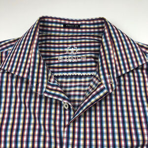 Bugatchi Uomo Classic Fit 17/36.5 Colorful Button Front Long Sleeve Dress Shirt